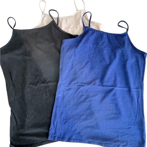 🌴 Cat & Jack Camisole Bundle Girls XL (14/16) – Black, Navy, Ivory - Picture 2 of 7